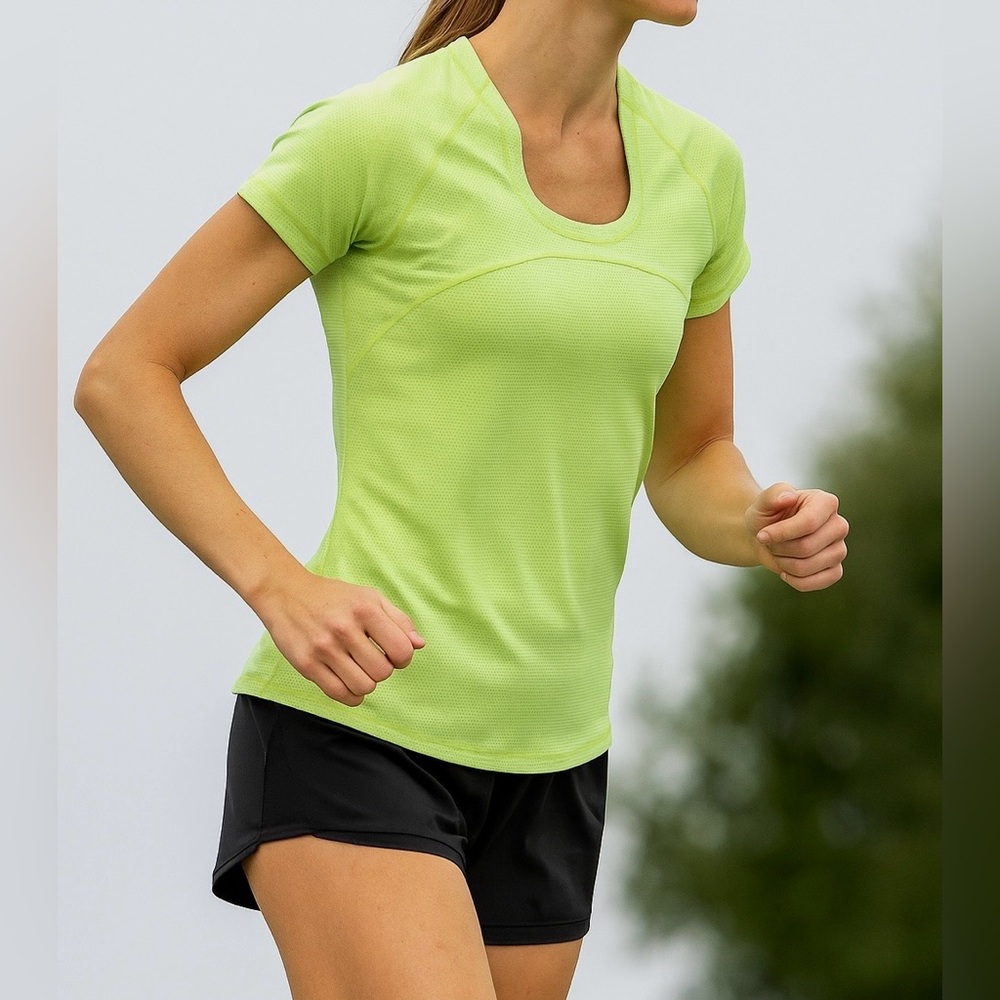 Lululemon athletica Green Fitted Tee with Short Sleeves, approx size medium